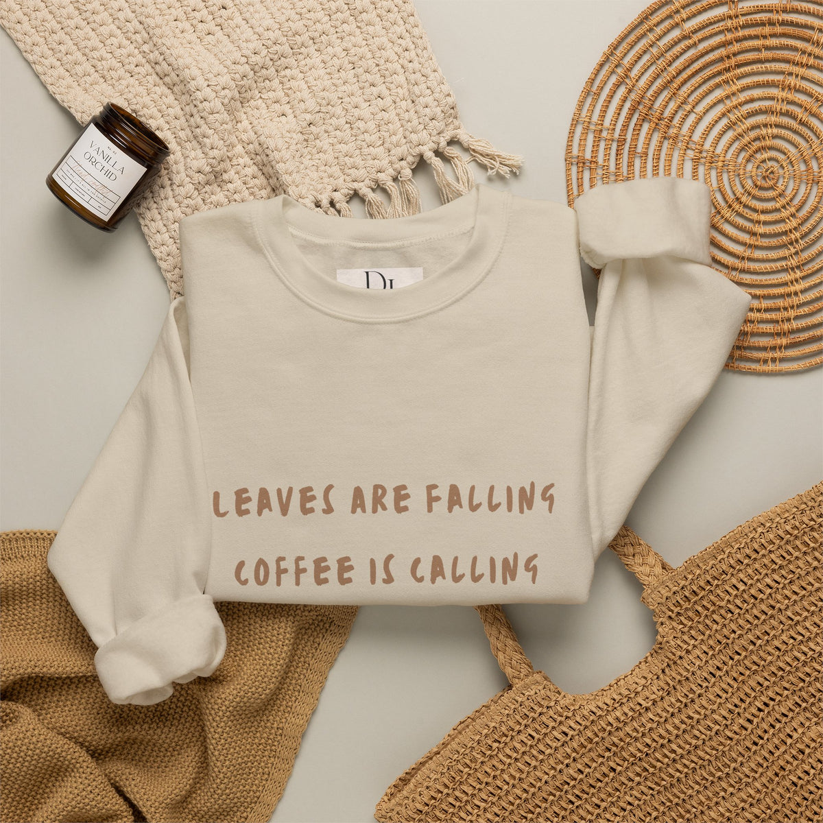 "Leaves Are Falling, Coffee Is Calling" Crewneck
