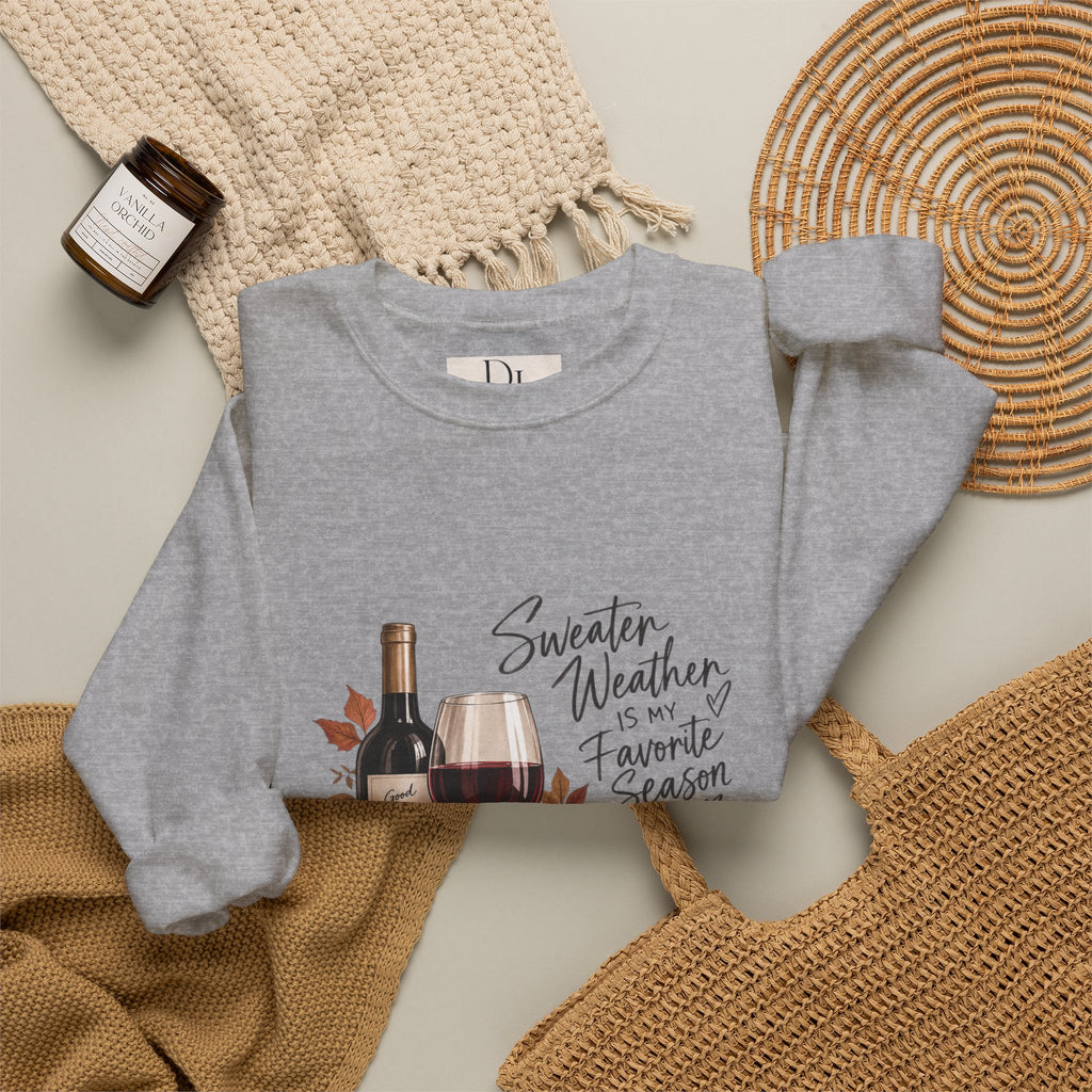 Sweater Weather Means Wine - Crewneck
