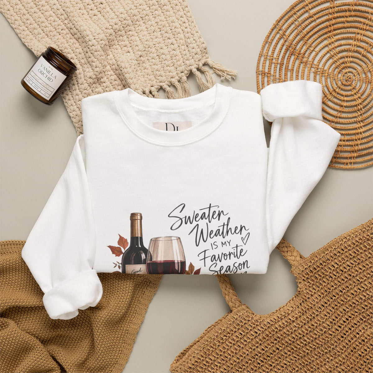 Sweater Weather Means Wine - Crewneck