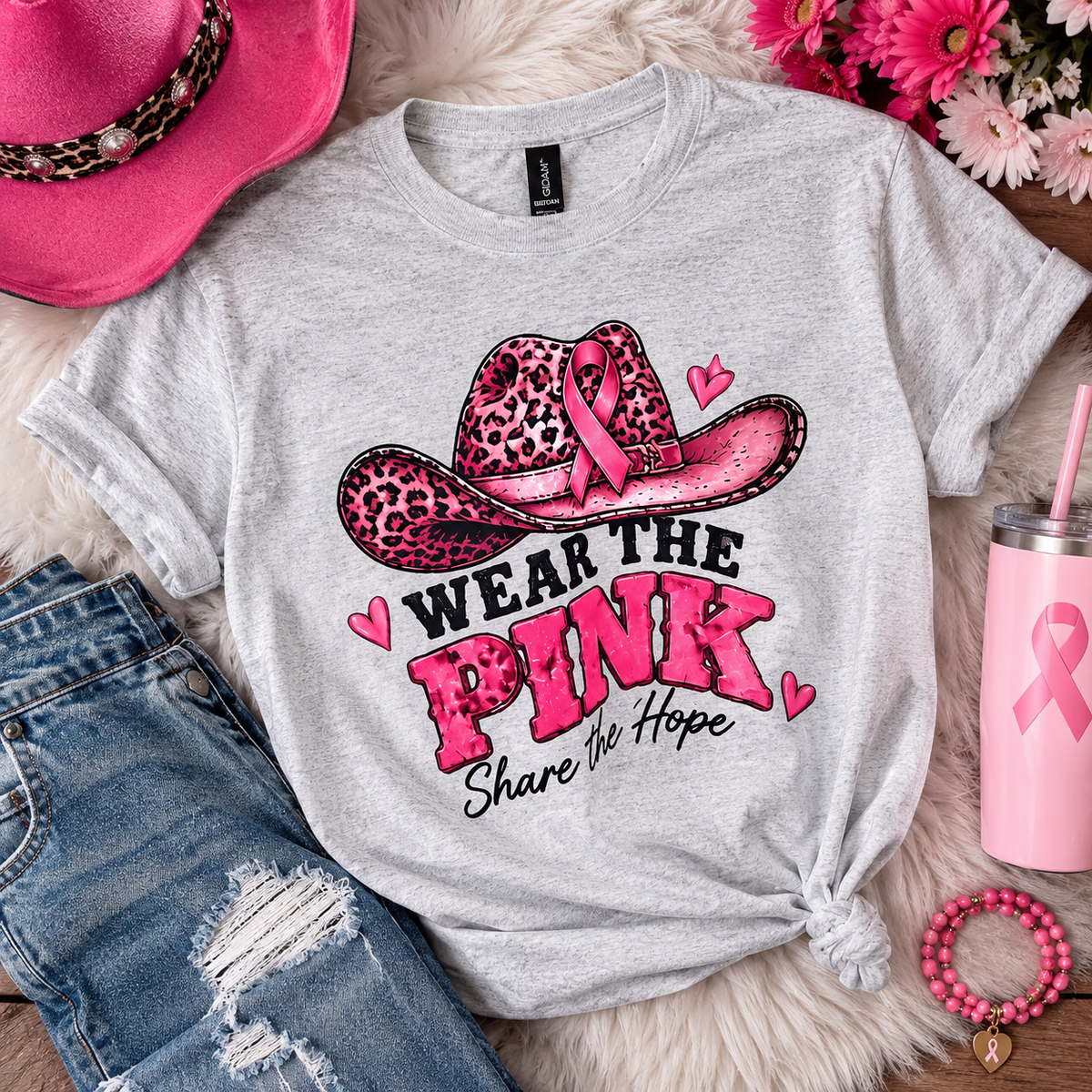 PINK HAT, BRAVE HEART TEE
