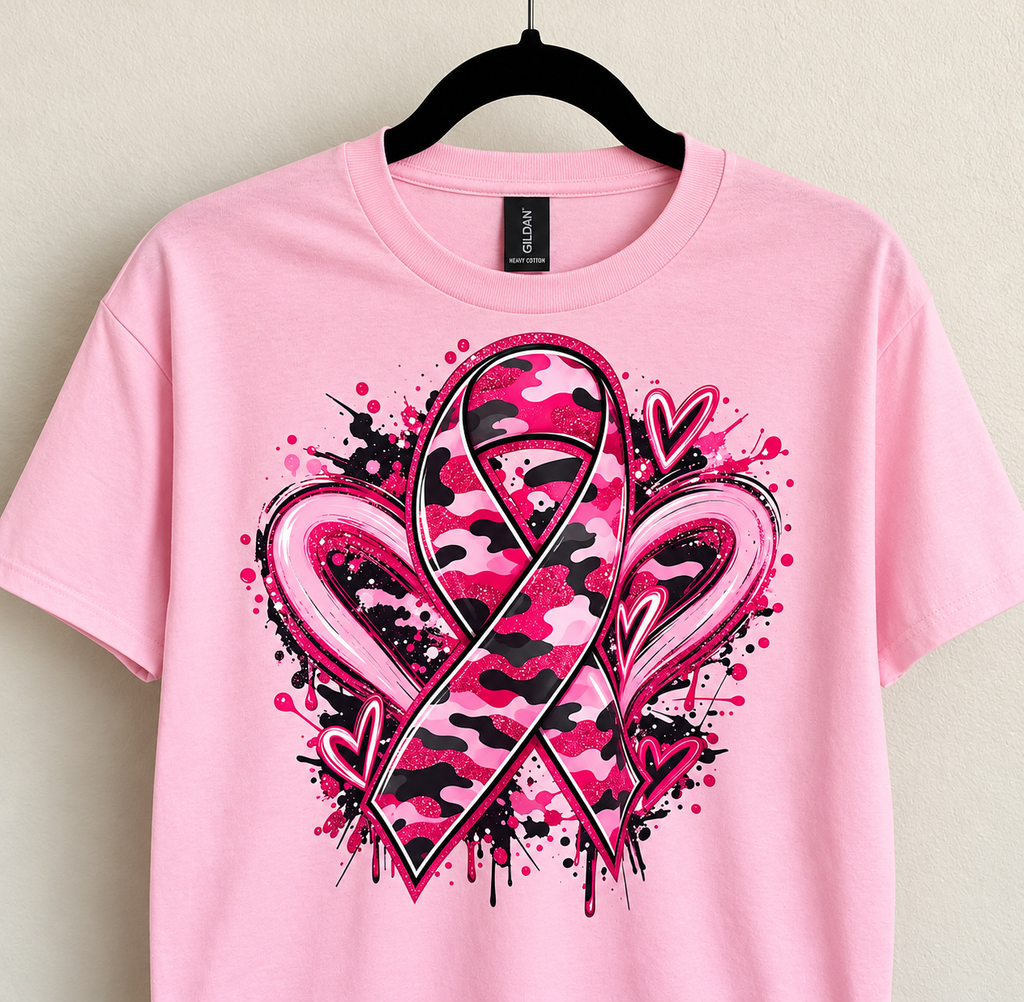 PRETTY IN PINK CAMO RIBBON TEE